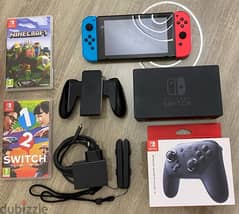 Nintendo switch V1 + pro controller + 1 game (barely used)