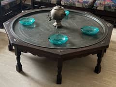 Solid Wood & Copper Center Table 0