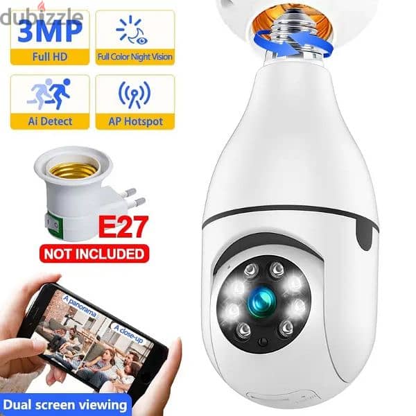 P2P Panoramic 360° Camera P2P Camera WiFi Bulp Cam with Handle 1