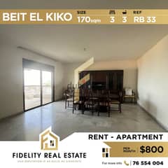 Apartment for rent in Beit el kiko RB33 0