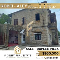 Villa duplex for sale in Aley Qobbei FS47