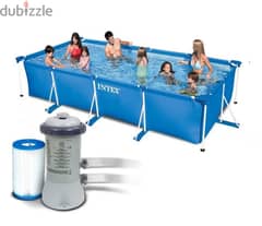 Intex 3-in-1 Rectangular Frame Pool With Filter Pump 450 x 220 x 84 cm