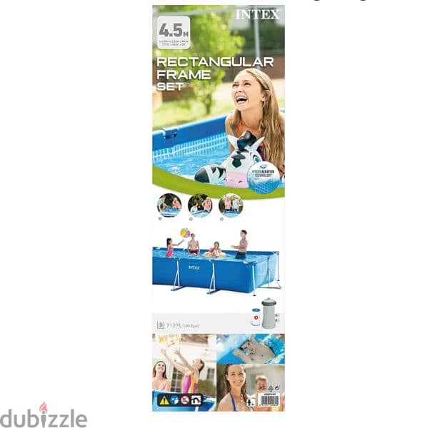 Intex 3-in-1 Rectangular Frame Pool With Filter Pump 450 x 220 x 84 cm 3