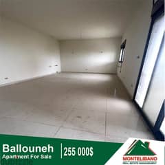 255,000$ Cash Payment!! Apartment For Sale In Ballouneh!!