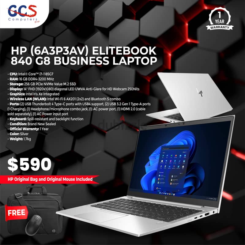HP (6A3P3AV) Elitebook 840 G8 Business Laptop 0