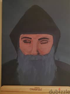 Handdrawn Acrylic painting of St. Charbel