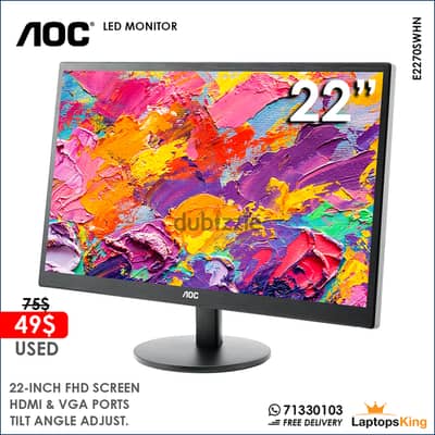 AOC 22" E2270SWHN LED FHD MONITOR