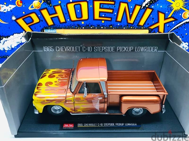 1/18 diecast Chevrolet C-10 1965 Lowrider Pickup Metallic ORANGE 2