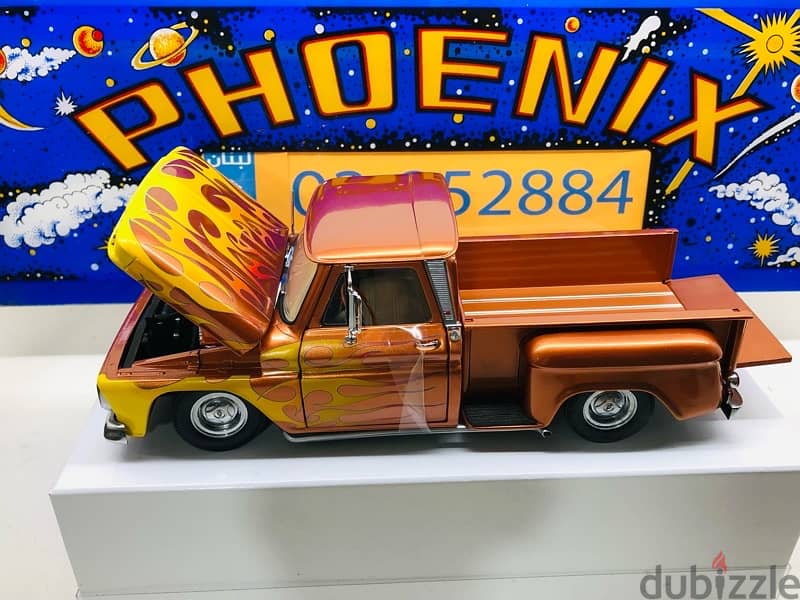 1/18 diecast Chevrolet C-10 1965 Lowrider Pickup Metallic ORANGE 3