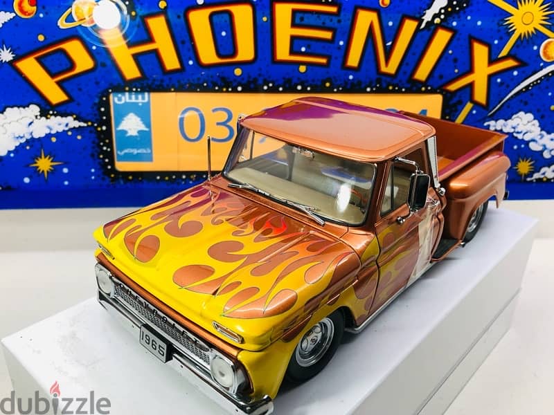 1/18 diecast Chevrolet C-10 1965 Lowrider Pickup Metallic ORANGE 6