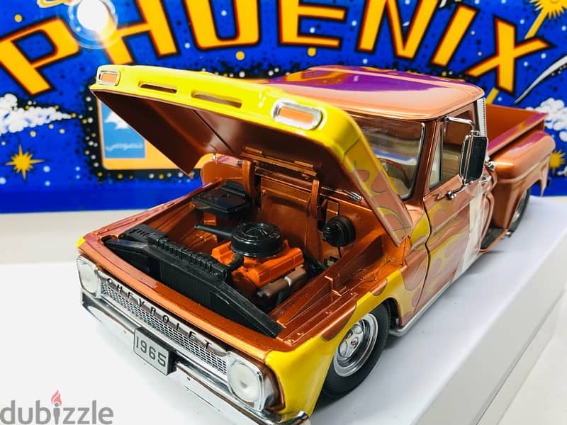 1/18 diecast Chevrolet C-10 1965 Lowrider Pickup Metallic ORANGE 7