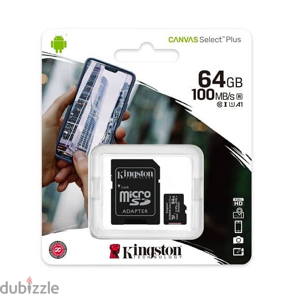 Kingston Micro SD Card 64GB to 512GB - 100 MB/s Class 10 1