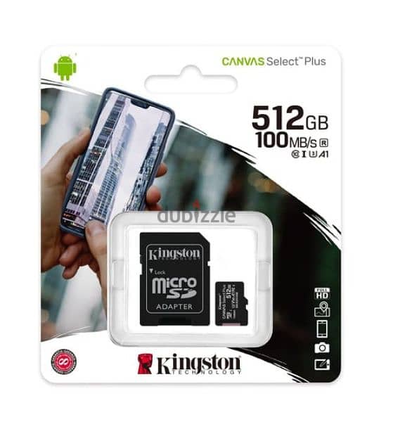 Kingston Micro SD Card 64GB to 512GB - 100 MB/s Class 10 4