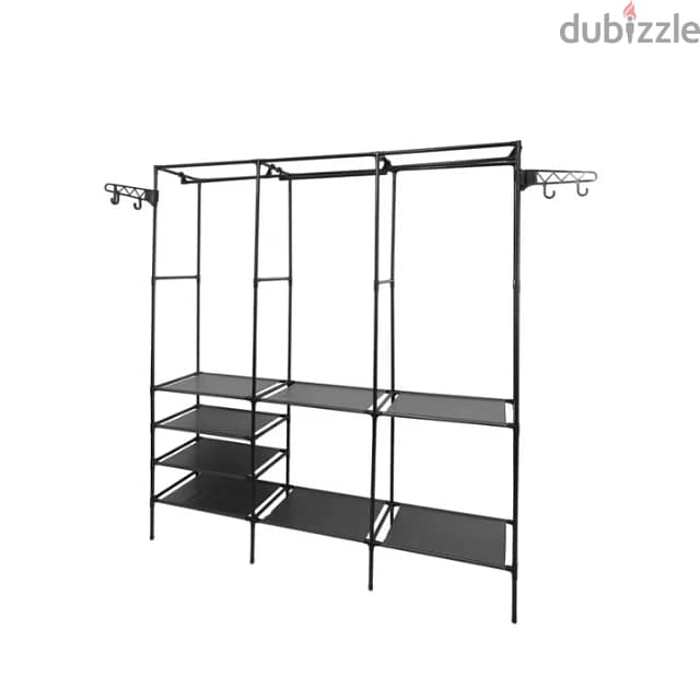 3-Section Clothes Rack With Shoes Stand and Coat Hanger 3