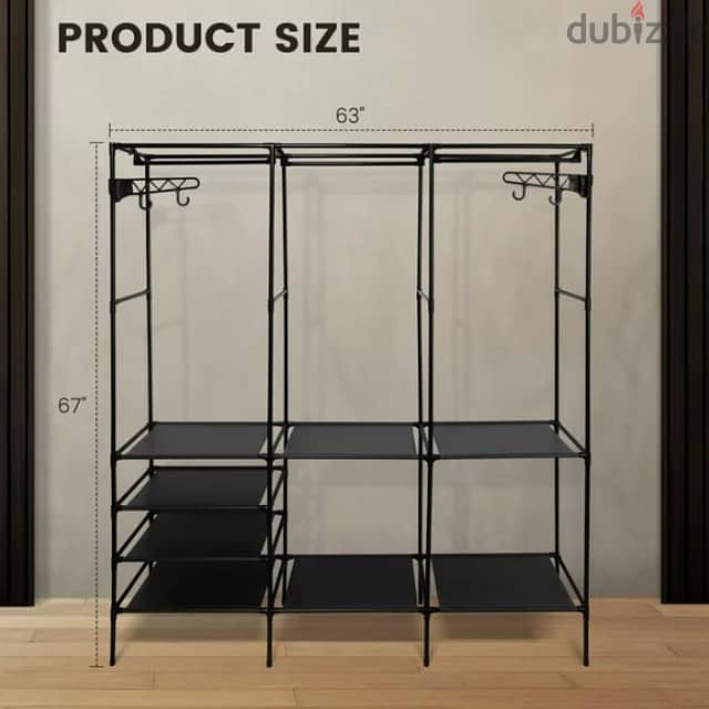3-Section Clothes Rack With Shoes Stand and Coat Hanger 4
