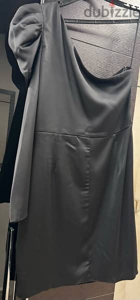 dress, black satin high quality size medium large 5