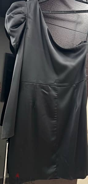 dress, black satin high quality size medium large 6