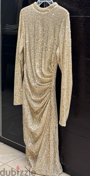 short dress with long sleeve; gold color 4