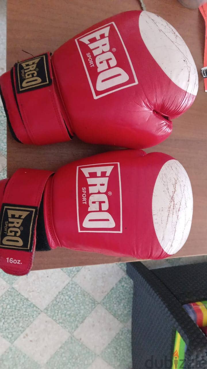 one pair of gloves 16oz and hand pads 0