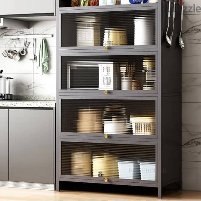 5-Layer Kitchen Cabinet, Metal Storage Shelving Rack 2