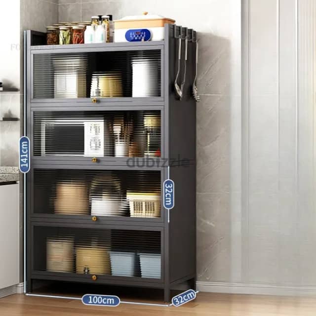 5-Layer Kitchen Cabinet, Metal Storage Shelving Rack 5