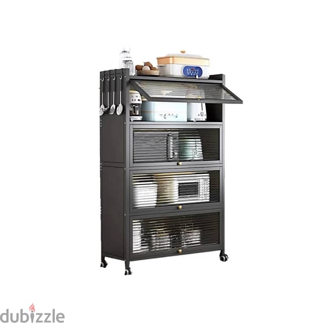 5-Layer Kitchen Cabinet, Metal Storage Shelving Rack 6