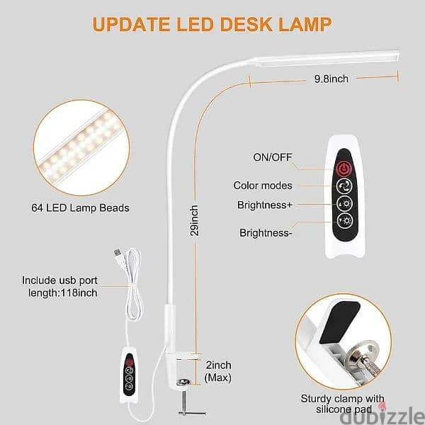 Desk office adjustable arm light 4