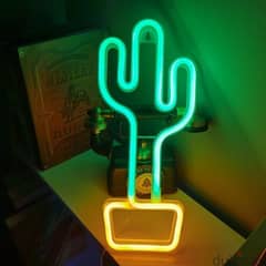 Neon light sign cactus 0