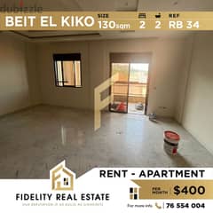 Apartment for rent in Beit el kiko RB34 0