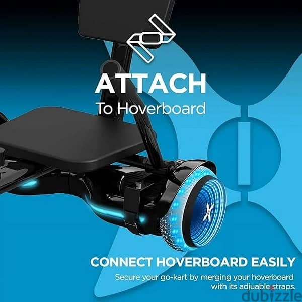 Hover-1 Turbo Hoverboard and Kart Combo, Infinity LED Wheels, Black 3