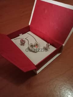 Heart Necklace with Butterfly Earrings Package 0
