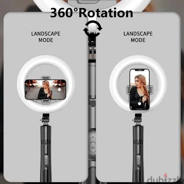 Q05s Selfie Stick Tripod + Ring Light + Bluetooth Remote Control 3