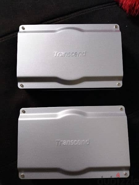 2 transcend storejet enclosure with 2 terra hard drive each like new 2