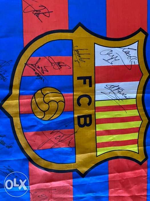 Barcelona Signed Flag 1