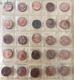25 old coins one cent USA 0