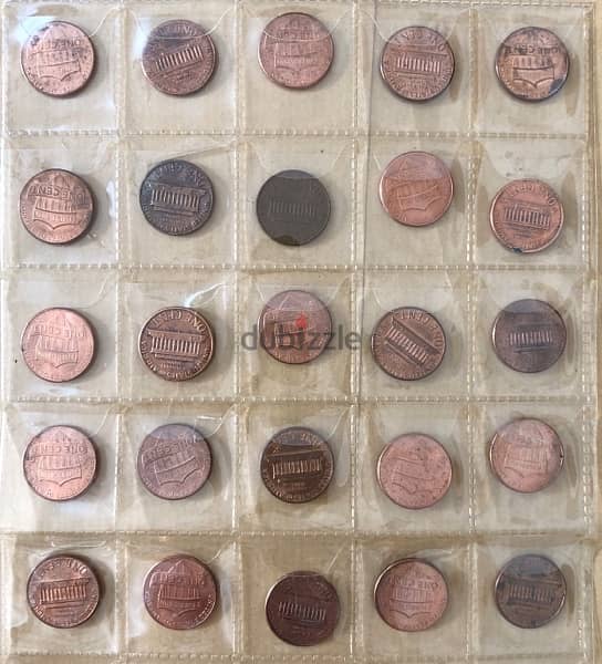 25 old coins one cent USA 1