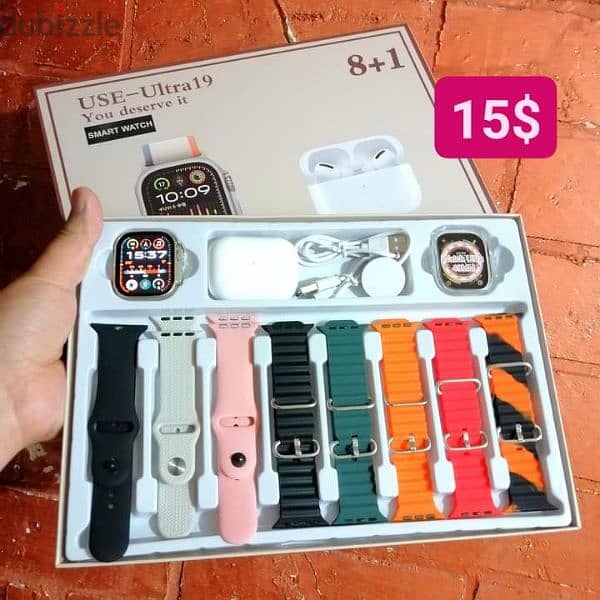 15$ SMART WATCH ULTRA 2 & 8 STRAPS + AIRBUDS PRO 2
WORKS ON PHONES 1