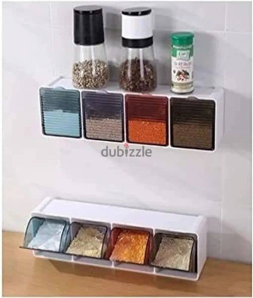 self adhesive 4 pockets spices stand 2