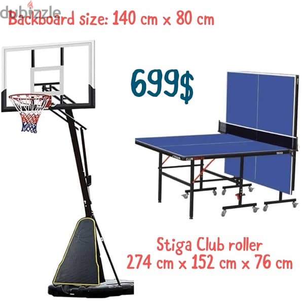 Pingpong table tennis + Basketball hoop 0