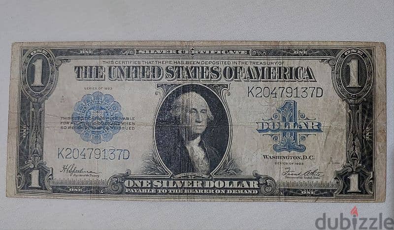 USA Very Large Dollar Banknote year 1923 0