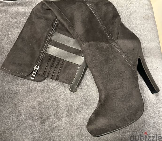 shoes, boot high heel, gray color, quality+++ 3