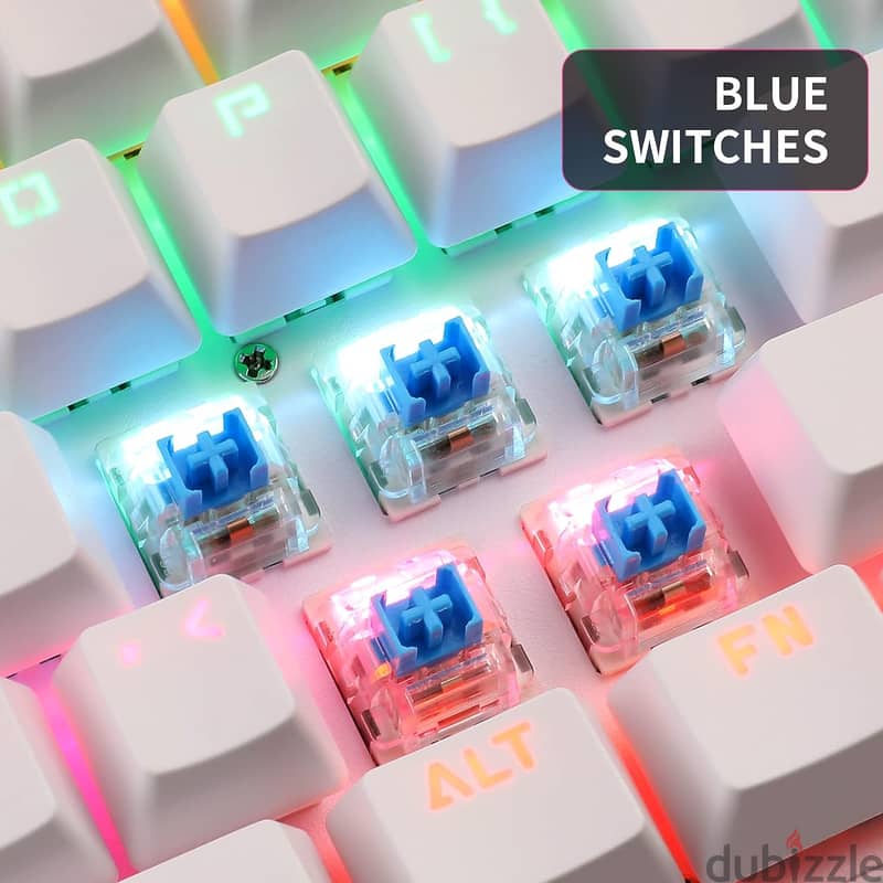 BAJEAL Wired Mechanical Keyboard Hot Swappable Blue Switches 1