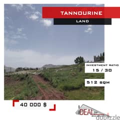 Land for sale in Tannourine 512 sqm , Prime location ref#CD1082