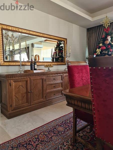 Antique dining room set with 8 chairs and dressoir for sale 4