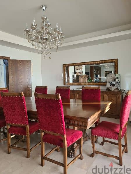 Antique dining room set with 8 chairs and dressoir for sale 5