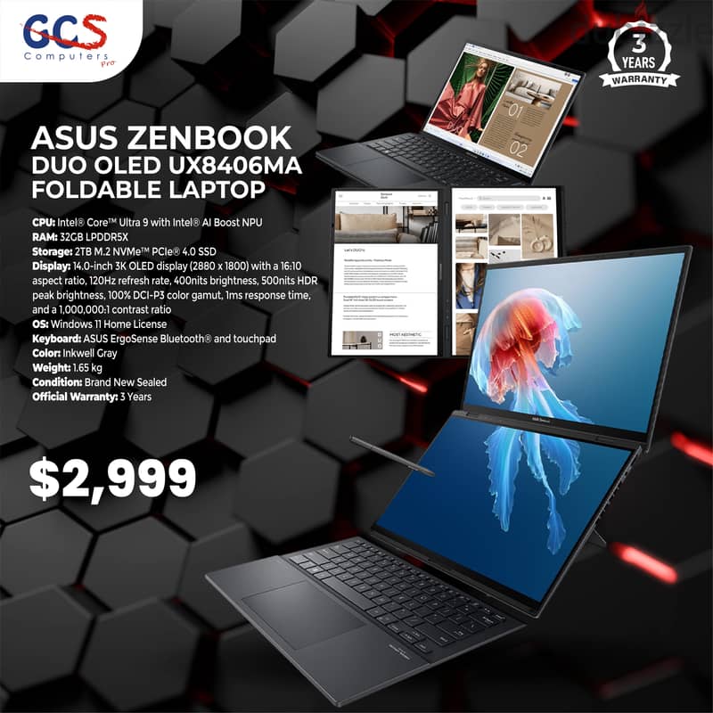 ASUS Zenbook Duo OLED UX8406MA Foldable Laptop 0