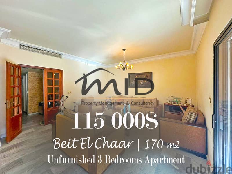 Beit El Chaar | 3 Bedrooms Apartment | Balconies | Parking | Catchy 1
