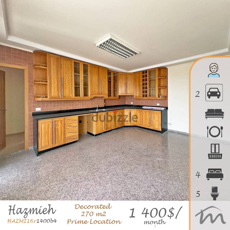 Hazmiyeh | 4 Master Bedrooms | Prime Location | Balconies | 2 Parking 0
