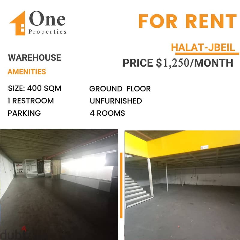 WAREHOUSE for rent in HALAT / JBEIL. 0