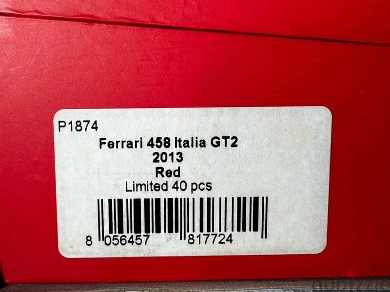 40% OFF 1/18 diecast Ferrari 458 Italia GT-2 (LIMITED 40 PIECES By BBR 12